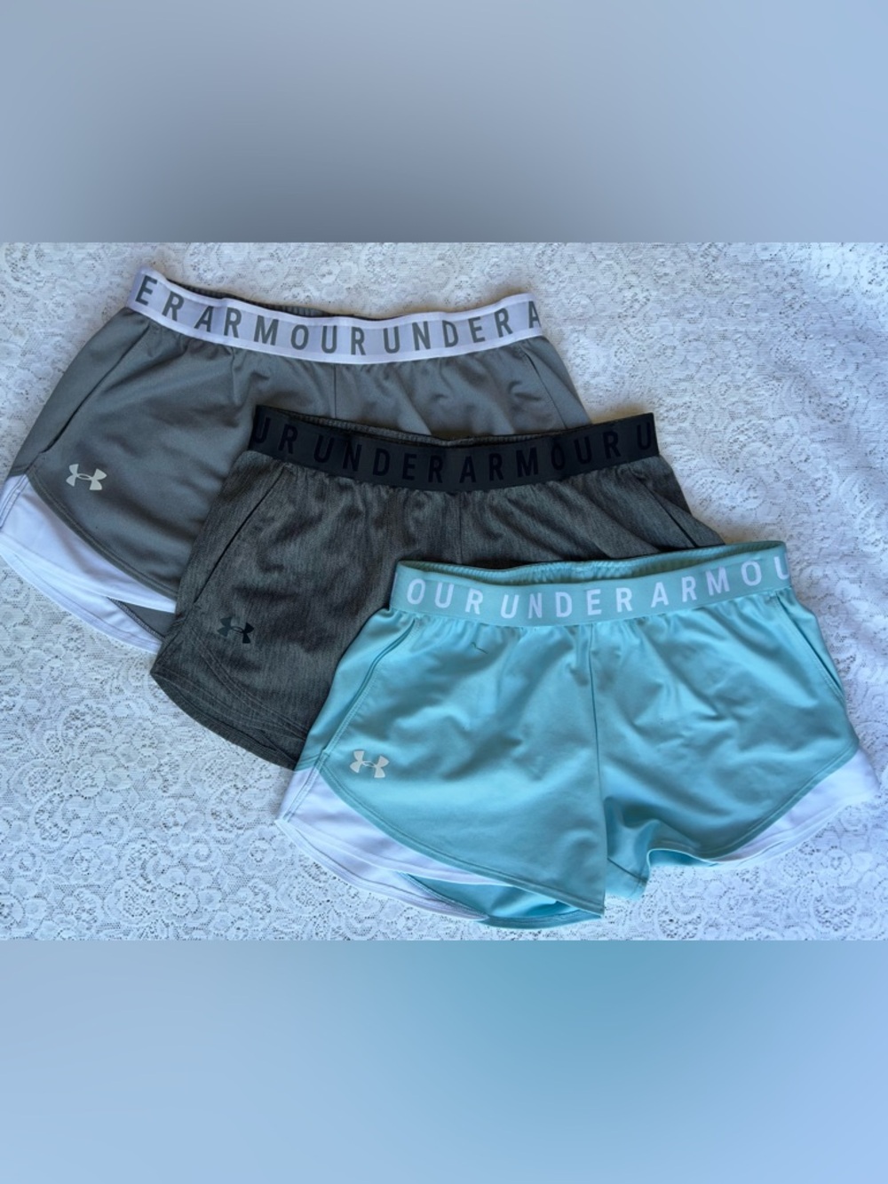 Bundle of 3-Under Armour Women's Performance Shorts - size Medium